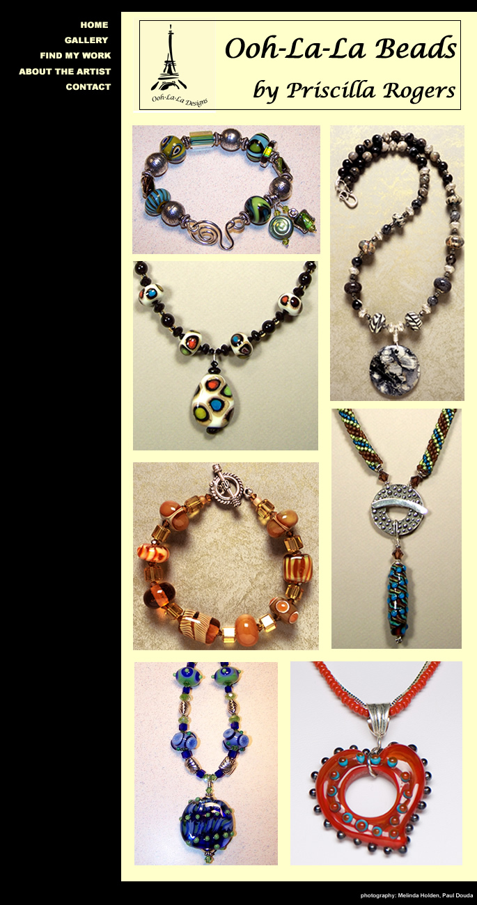 OohLaLa Beads, designed by Priscilla Rogers, bead artist in San Diego